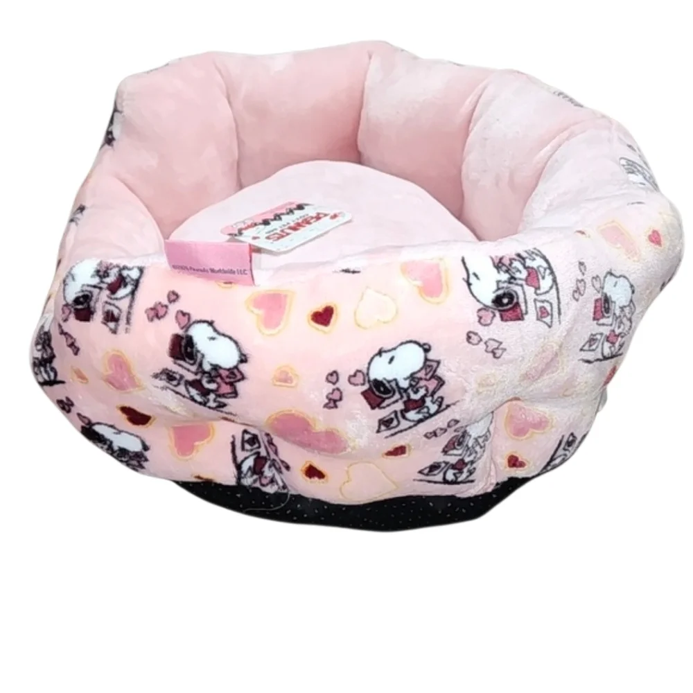 Peanuts 2026 Pink Red Hearts Valentine's Day Snoopy Pet Dog Cat Bed New w/ Tags